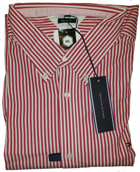 Tommy Hilfiger North Stripe Long Sleeve Shirt Red - Motley beprotiškas balandžio išpardavimas - 