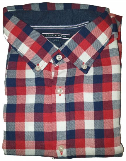 Tommy Hilfiger Red Check Long Sleeve Shirt - Motley beprotiškas balandžio išpardavimas - 