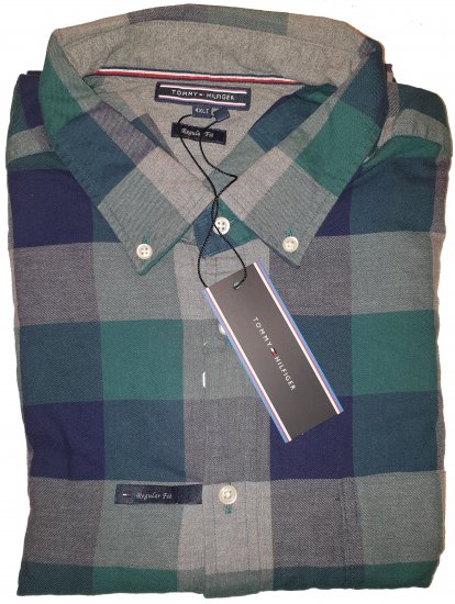Tommy Hilfiger Gingham Flannel Shirt Green - Motley beprotiškas balandžio išpardavimas - 