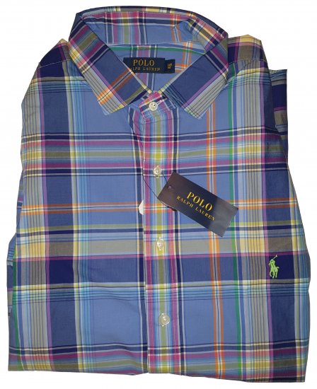 Polo Ralph Lauren Blue Check Shirt - Motley beprotiškas balandžio išpardavimas - 