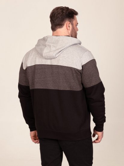 D555 Fitzgerald Zip Through Hoody With Cut & Sew Panels Juoda - Megztiniai ir džemperiai - Megztiniai ir Džemperiai - 2XL-14XL