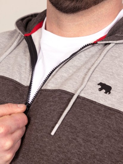 D555 Fitzgerald Zip Through Hoody With Cut & Sew Panels Juoda - Megztiniai ir džemperiai - Megztiniai ir Džemperiai - 2XL-14XL