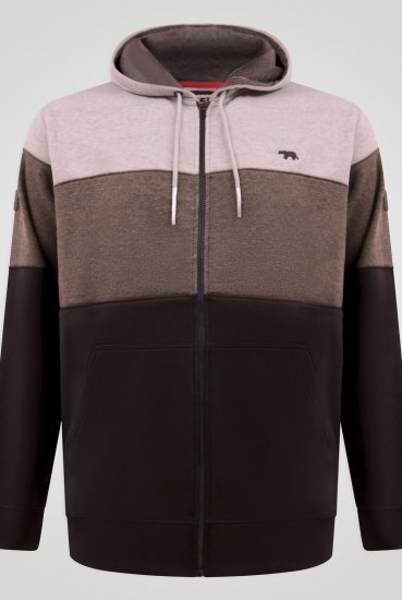D555 Fitzgerald Zip Through Hoody With Cut & Sew Panels Juoda - Megztiniai ir džemperiai - Megztiniai ir Džemperiai - 2XL-14XL