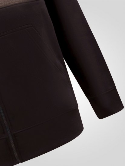 D555 Fitzgerald Zip Through Hoody With Cut & Sew Panels Juoda - Megztiniai ir džemperiai - Megztiniai ir Džemperiai - 2XL-14XL