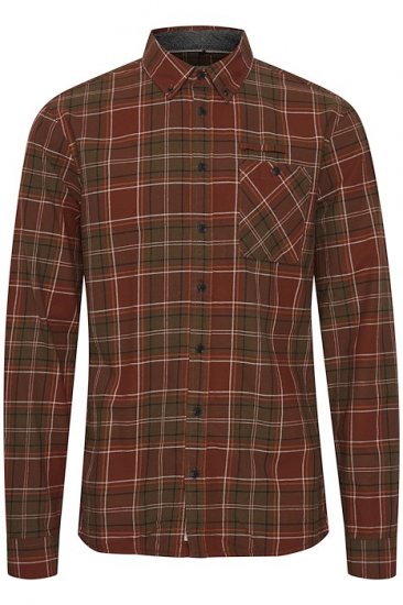 Blend Checked Long Sleeve Shirt 4324 Brown - Marškiniai - Marškiniai - 2XL-8XL