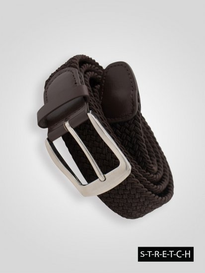 D555 Malcolm Braided Belt Brown - Diržai - Didelių dydžių diržai - W40-W70/2XL-8XL