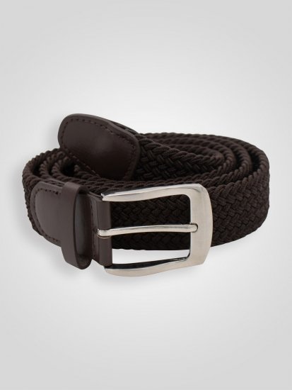 D555 Malcolm Braided Belt Brown - Diržai - Didelių dydžių diržai - W40-W70/2XL-8XL