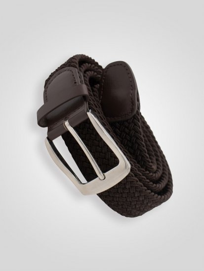 D555 Malcolm Braided Belt Brown - Diržai - Didelių dydžių diržai - W40-W70/2XL-8XL
