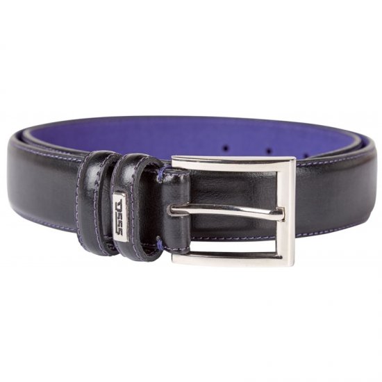 D555 Rodger Leather Belt Black, 3,5cm - Diržai - Didelių dydžių diržai - W40-W70/2XL-8XL