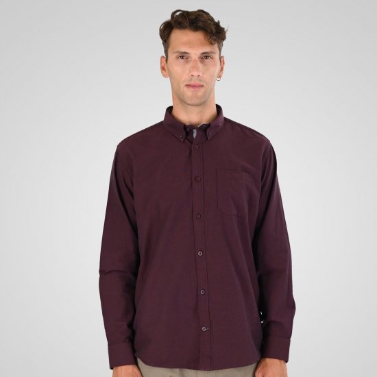 Double Outfitters GS-5225 Oksfordo marškiniai Bordo - Marškiniai - Marškiniai - 2XL-8XL