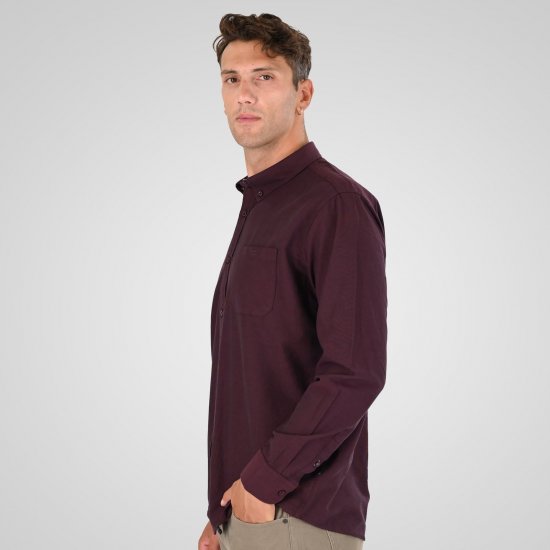 Double Outfitters GS-5225 Oksfordo marškiniai Bordo - Marškiniai - Marškiniai - 2XL-8XL