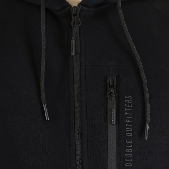 Double Outfitters MTOP-1160 Džemperis su gobtuvu ir užtrauktuku Juoda - Megztiniai ir džemperiai - Megztiniai ir Džemperiai - 2XL-14XL