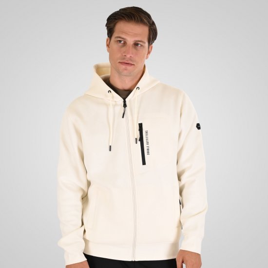 Double Outfitters MTOP-1160 Džemperis su gobtuvu ir užtrauktuku Balta - Megztiniai ir džemperiai - Megztiniai ir Džemperiai - 2XL-14XL