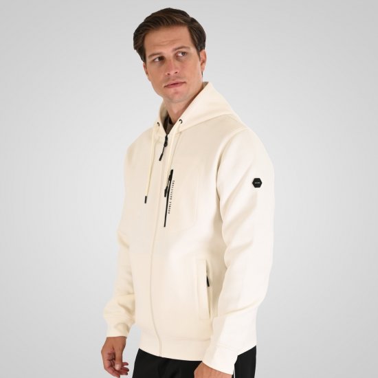 Double Outfitters MTOP-1160 Džemperis su gobtuvu ir užtrauktuku Balta - Megztiniai ir džemperiai - Megztiniai ir Džemperiai - 2XL-14XL