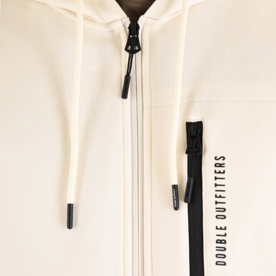 Double Outfitters MTOP-1160 Džemperis su gobtuvu ir užtrauktuku Balta - Megztiniai ir džemperiai - Megztiniai ir Džemperiai - 2XL-14XL