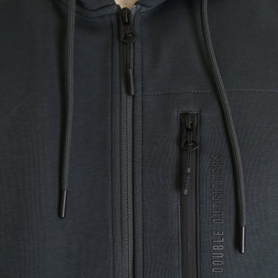 Double Outfitters MTOP-1160 Džemperis su gobtuvu ir užtrauktuku Tamsiai žalia - Megztiniai ir džemperiai - Megztiniai ir Džemperiai - 2XL-14XL
