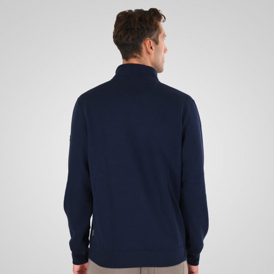 Double Outfitters MTOP-1163 Džemperis su trumpu užtrauktuku Tamsiai mėlyna - Megztiniai ir džemperiai - Megztiniai ir Džemperiai - 2XL-14XL