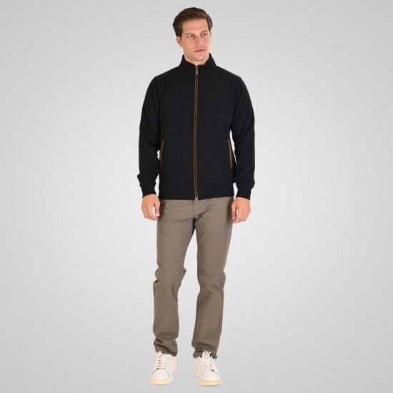 Double Outfitters SEL-1168 Džemperis su užtrauktuku Juoda - Megztiniai ir džemperiai - Megztiniai ir Džemperiai - 2XL-14XL