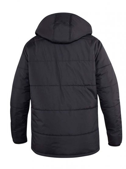 D555 Lonsdale Parka Style Jacket With Embroidery Patch On Sleeve Black - Didelės vyriškos striukės - Didelės vyriškos striukės