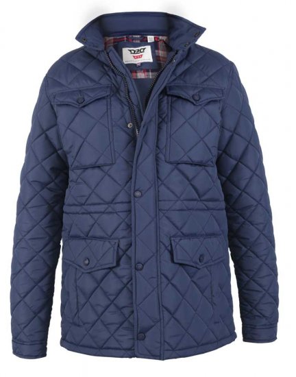 D555 Dalwood Quilted Jacket With Zip Away Hood - Didelės vyriškos striukės - Didelės vyriškos striukės