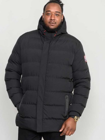 D555 Grove Quilted Parka Jacket Black - Didelės vyriškos striukės - Didelės vyriškos striukės