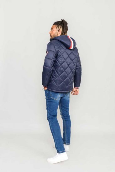 D555 Angus Diamond Quilted Puffer Jacket Navy - Didelės vyriškos striukės - Didelės vyriškos striukės