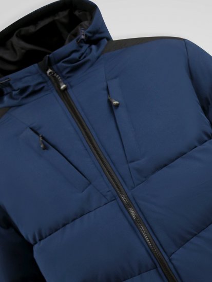 D555 Hank Ripstop Contrast Panelled Padded Hooded Jacket Tamsiai mėlyna - Didelės vyriškos striukės - Didelės vyriškos striukės