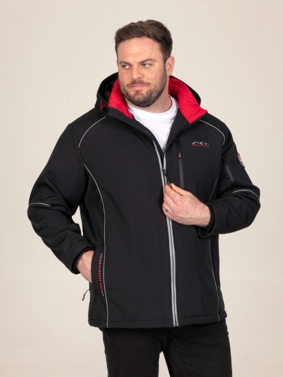 D555 Jamie Soft Shell Detachable Hood Padded Jacket Juoda - Didelės vyriškos striukės - Didelės vyriškos striukės