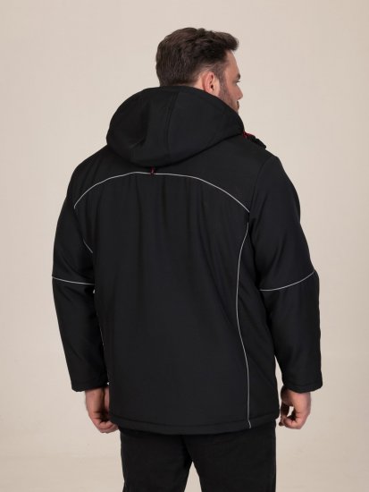 D555 Jamie Soft Shell Detachable Hood Padded Jacket Juoda - Didelės vyriškos striukės - Didelės vyriškos striukės