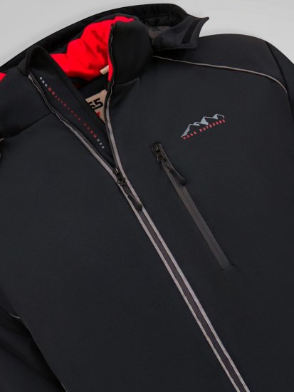 D555 Jamie Soft Shell Detachable Hood Padded Jacket Juoda - Didelės vyriškos striukės - Didelės vyriškos striukės