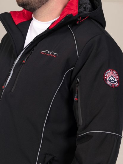 D555 Jamie Soft Shell Detachable Hood Padded Jacket Juoda TALL - TALL striukės - TALL striukės aukštiems vyrams