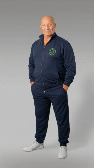 20 Nodi Ostro Stretch Fleece Cotton Tracksuit Navy - Treningai - "Didelių dydžių sportiniai kostiumai vyrams "
