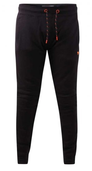 D555 Buckingham Cuffed Jogger With Side Pockets Black - Laisvalaikio Kelnės ir Šortai - Laisvalaikio Kelnės ir Šortai - 2XL-12XL
