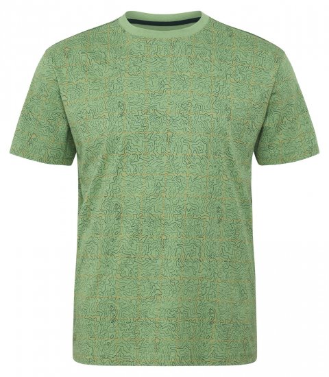 North Latitude Allover Printed Marškinėliai Vidutinė Žalia - Marškinėliai - Marškinėliai - 2XL-14XL