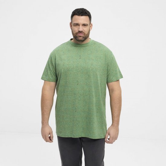 North Latitude Allover Printed Marškinėliai Vidutinė Žalia - Marškinėliai - Marškinėliai - 2XL-14XL