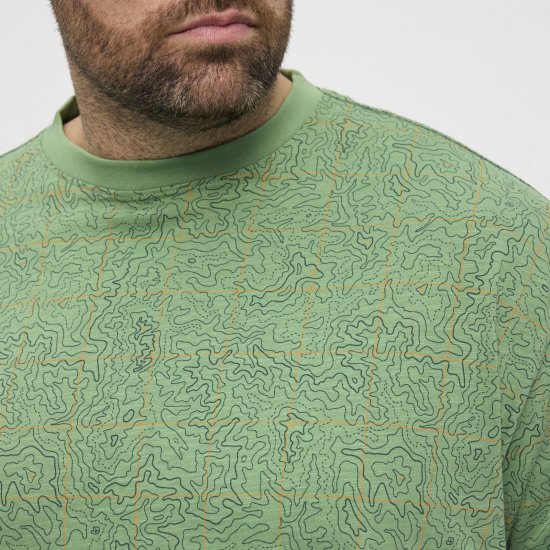 North Latitude Allover Printed Marškinėliai Vidutinė Žalia - Marškinėliai - Marškinėliai - 2XL-14XL