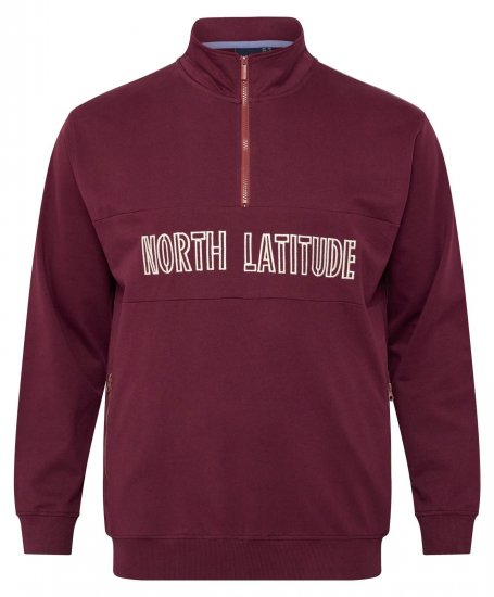 North Latitude Half Zip Džemperis Vyno Raudona - Megztiniai ir džemperiai - Megztiniai ir Džemperiai - 2XL-14XL
