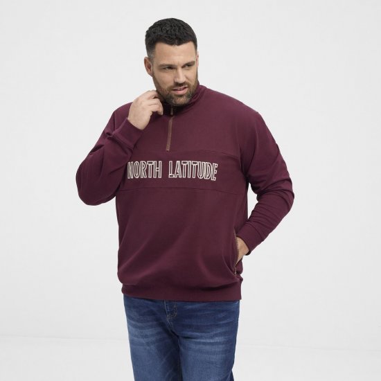 North Latitude Half Zip Džemperis Vyno Raudona - Megztiniai ir džemperiai - Megztiniai ir Džemperiai - 2XL-14XL