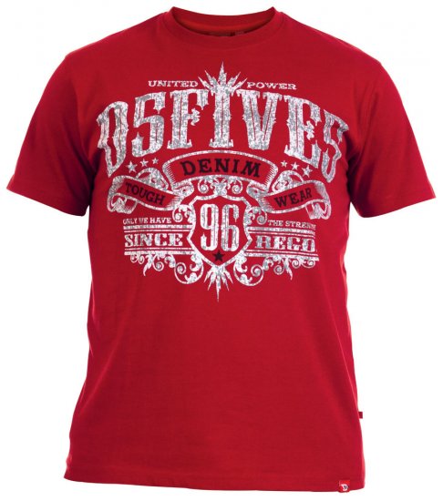 D555 Ames T-shirt Red - Marškinėliai - Marškinėliai - 2XL-14XL