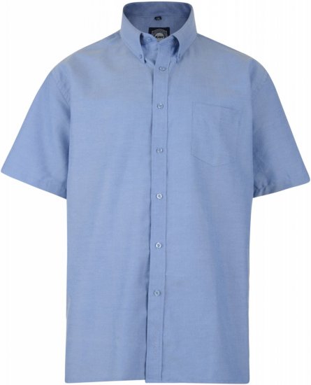 Kam Oxford Marškiniai Trumpomis Rankovėmis Mėlyni - Marškiniai - Marškiniai - 2XL-8XL
