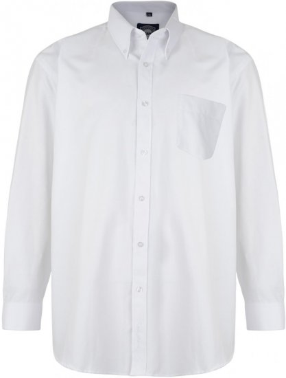 Kam Oxford Marškiniai Ilgomis Rankovėmis Balti - Marškiniai - Marškiniai - 2XL-8XL
