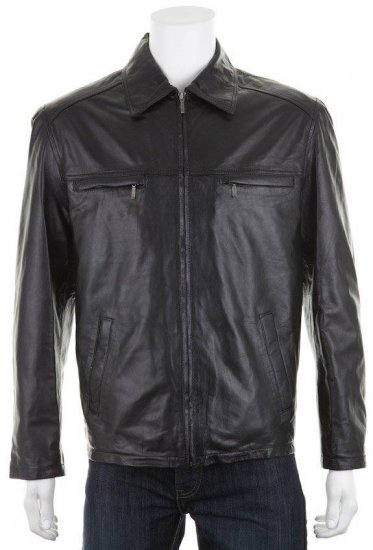 Woodland 636 Harrington Leather jacket Black - Didelės vyriškos striukės - Didelės vyriškos striukės