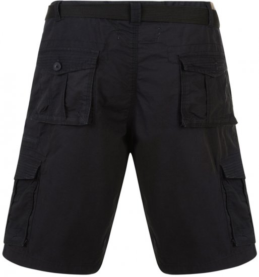 Kam Jeans Belted Cargo Shorts Black - Šortai - Šortai - W40-W60