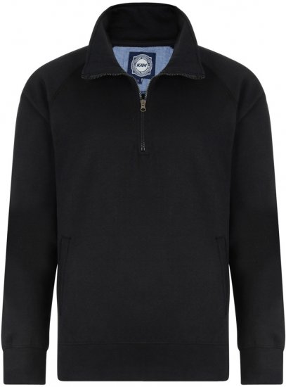 Kam Jeans Half-Zip Sweatshirt Black - Megztiniai ir Džemperiai - Megztiniai ir Džemperiai - 2XL-8XL
