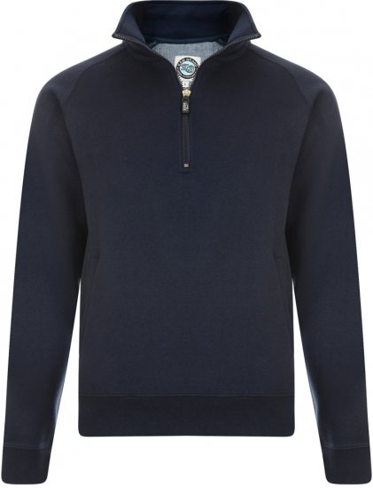 Kam Jeans Half-Zip Sweatshirt Navy - Megztiniai ir Džemperiai - Megztiniai ir Džemperiai - 2XL-14XL