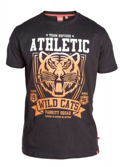 D555 STACY "Wild Cats" T-Shirt Black - Marškinėliai - Marškinėliai - 2XL-8XL
