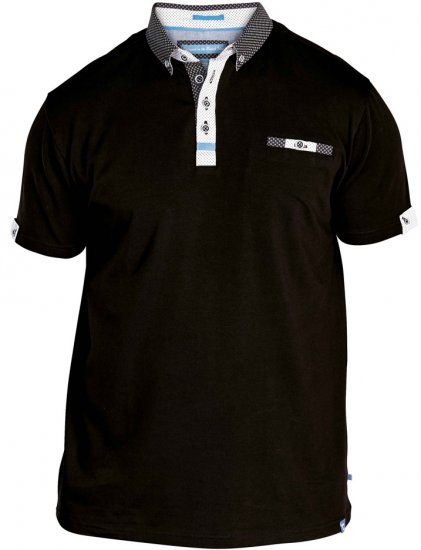 D555 Edger Stretch Cotton Polo Black - Polo marškinėliai - Polo marškinėliai - 2XL-8XL