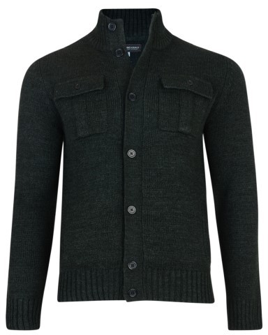 Kam Jeans Button Thru Knit Cardigan Dk Green - Megztiniai ir Džemperiai - Megztiniai ir Džemperiai - 2XL-8XL