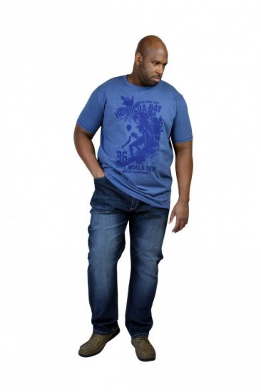 D555 CLAYTON Honolua Bay T-shirt Denim Marl - Marškinėliai - Marškinėliai - 2XL-14XL
