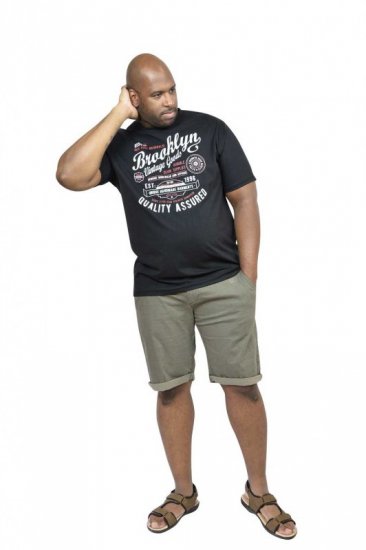 D555 NEAL Brooklyn Crew Neck T-Shirt Black - Marškinėliai - Marškinėliai - 2XL-14XL
